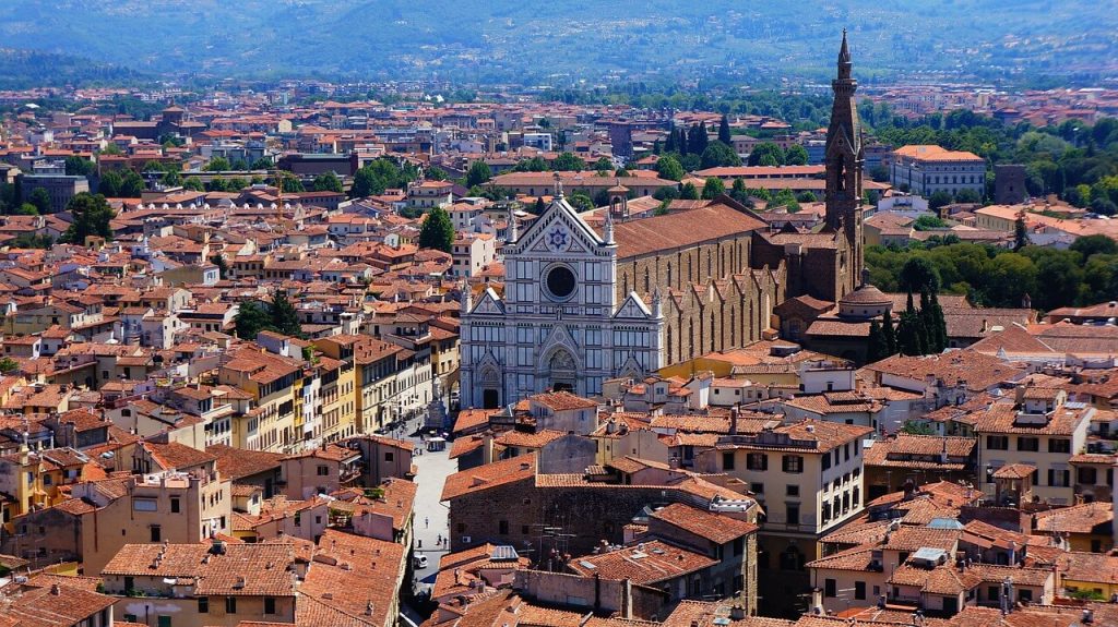 Santa Croce Florence vue du ciel